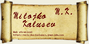 Milojko Kalušev vizit kartica